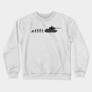 Humorous design on the theme of evolution and tanks Crewneck Sweatshirt